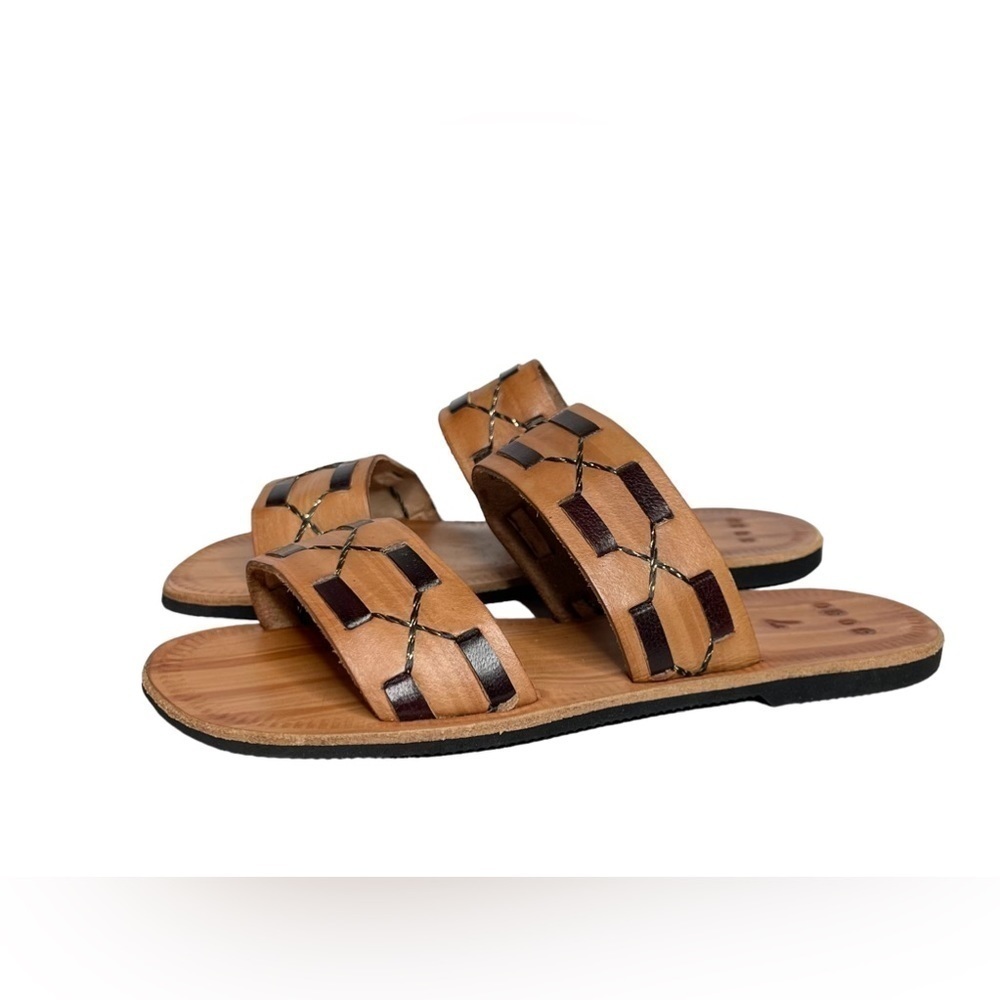 NWOB Alicia Artesanato Handmade Sandals Size 7 Made in Brazil Leather - Picture 3 of 7